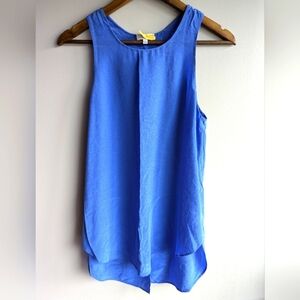 Wilfred 100% Silk Cress-Cross Open Back Blue Tank Top Womens Size S Fairy Grunge